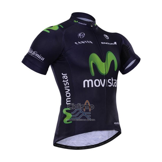 Movistar Ropa Ciclismo Culotte Corto 2015 Mangas Cortas Negro